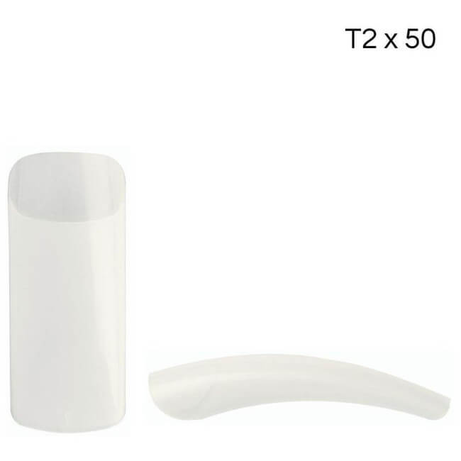 Dicas naturais de unhas quadradas com comprimento longo T2 x50 pcs