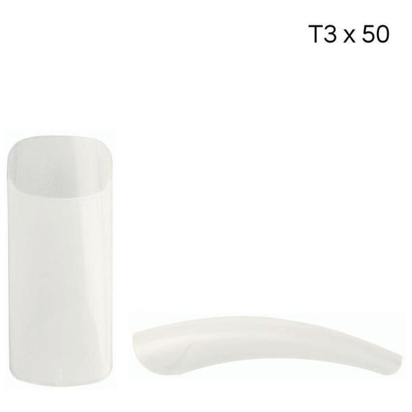 Natural square tips with long band T3 x50 pcs