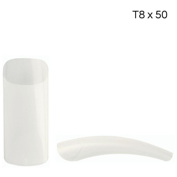 Square natural tips with long band T8 x50 pcs