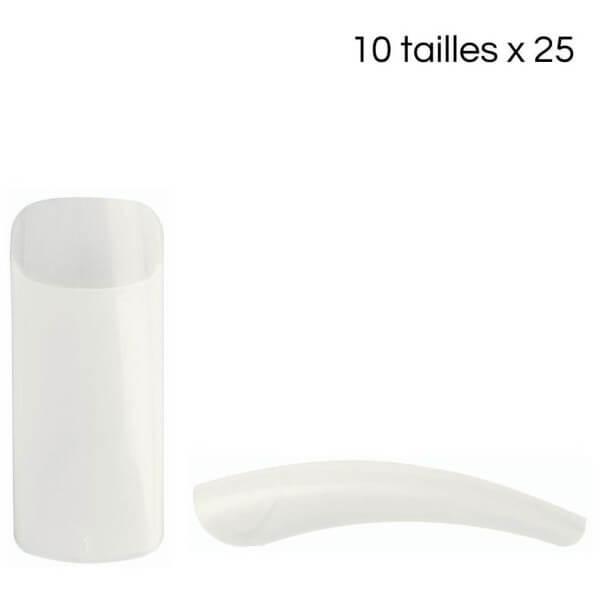 Natuurlijke vierkante nageltips met lange band 10 maten 25 stuks/maat Natuurlijke vierkante nageltips met lange band 10 maten 25 stuks/maat