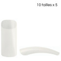 Boîte 50 Tips naturels carrés à bande longue 10 tailles X 5 pcs