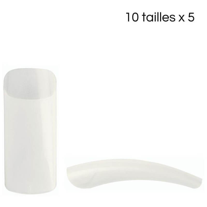 Tips naturels vierkant met lange baan 10 maten 5 stuks/maat