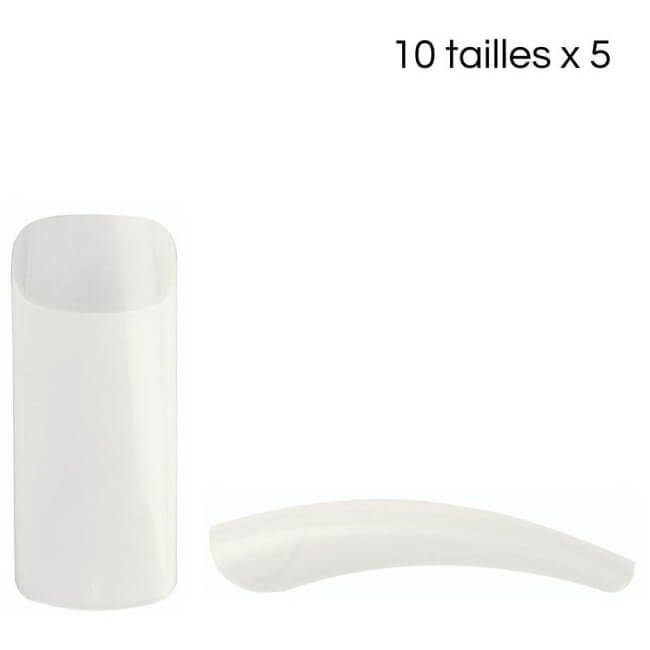 Tips naturels vierkant met lange baan 10 maten 5 stuks/maat