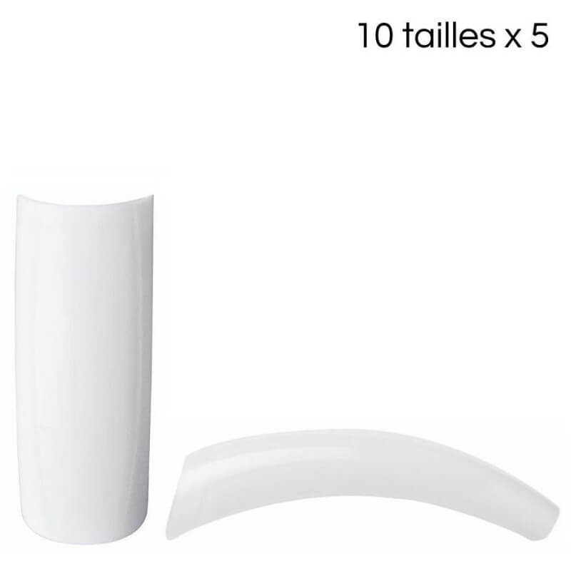 Franse ronde korte bandtips 10 maten 5 stuks/maat