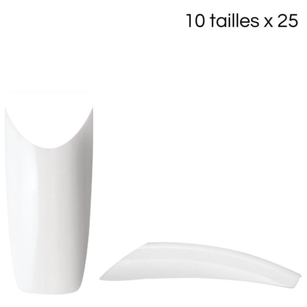 French Smile Tips, 10 sizes, 25 pieces/size