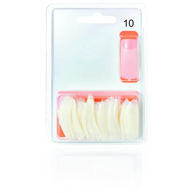 Natural square nail tips with long band T10 x50 pcs