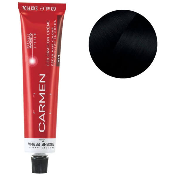 Haarkleur tube Carmen nr. 1 zwart 60ML Haarkleur tube Carmen nr. 1 zwart 60ML