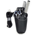 Pochette en cuir noire pour coiffeur Sport top 