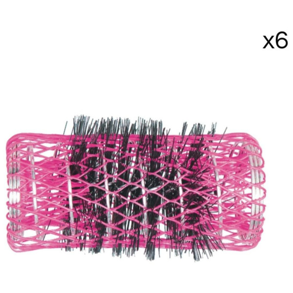 Pack of 6 round hairbrush rollers ø24mm