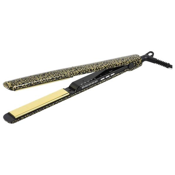 Plancha para el pelo C3 Gold Leopard con bolsito Corioliss