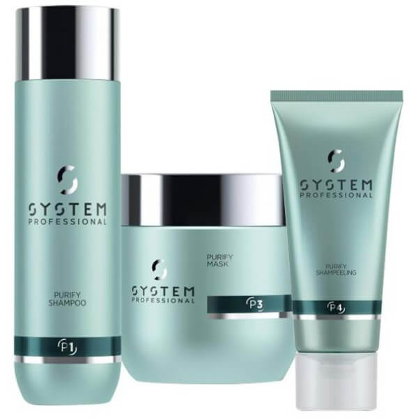 Pack Anti-caspa Derma Purify com xampu esfoliante System Professional Pack Anti-caspa Derma Purify com xampu esfoliante System Professional