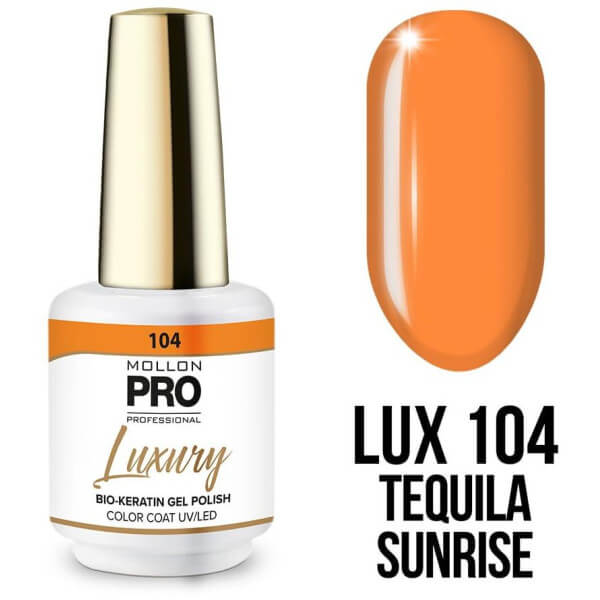 Verniz semi-permanente LUXURY n°104 Tequila Sunrise Mollon Pro - 8ML Verniz semi-permanente LUXURY n°104 Tequila Sunrise Mollon Pro - 8ML