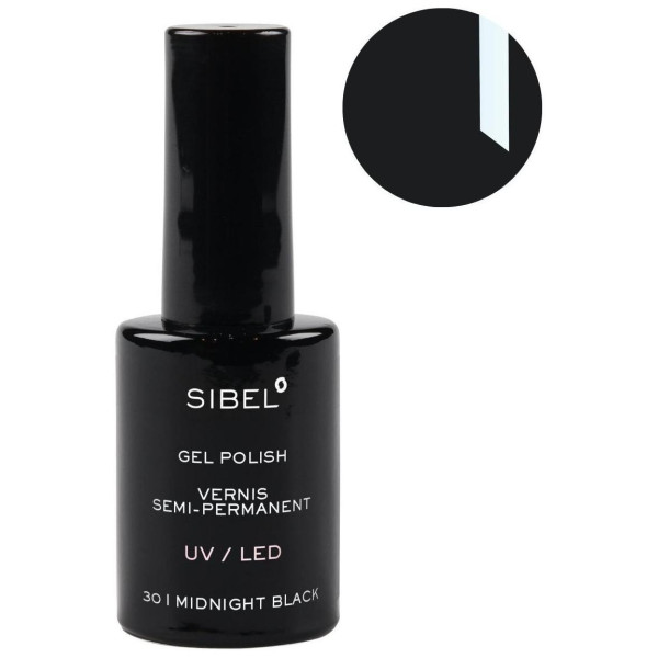 Semi-permanent nail polish n°30 Midnight Black Sibel 14ML