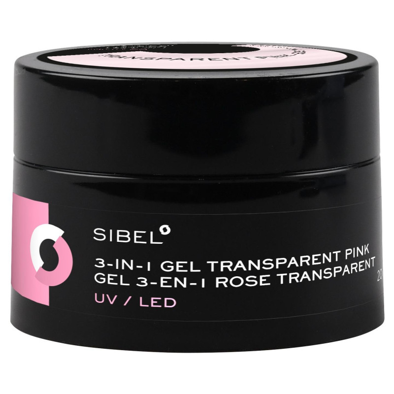 Gel 3-en-1 Transparente Rosa Sibel 20ML