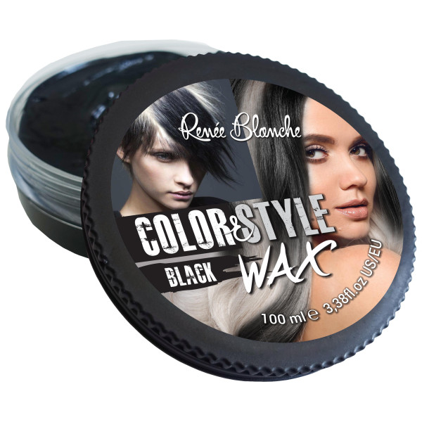 Cire coiffante et colorante Color&Style Wax noire Renée Blanche 100ML