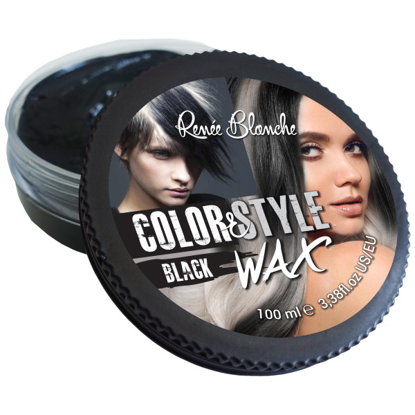 Cire coiffante et colorante Color&Style Wax noire Renée Blanche 100ML Cire coiffante et colorante Color&Style Wax noire Renée Blanche 100ML