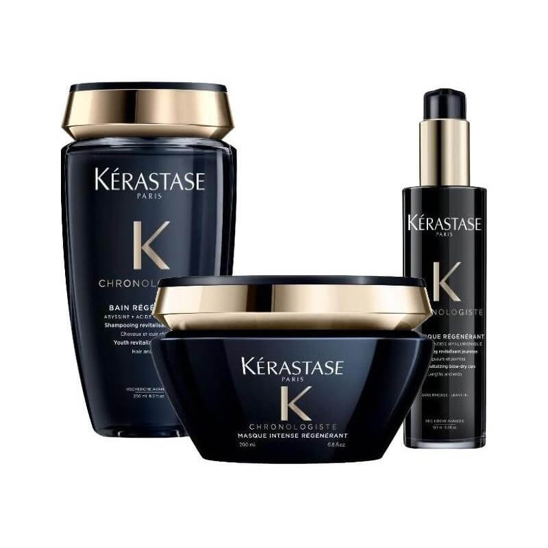 Pack routine Chronologiste Bain régénérant 250ML + Masque intense 200ml + Soin thermique 150ml Kérastase