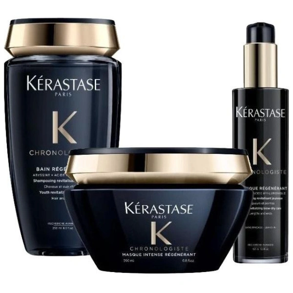 Pack routine Chronologiste Bain régénérant 250ML + Masque intense 200ml + Soin thermique 150ml Kérastase