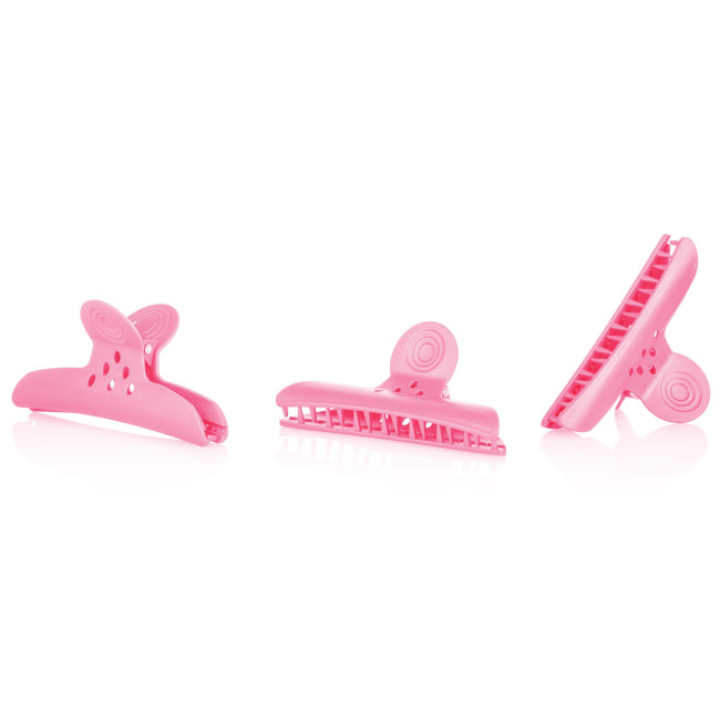 Wide pink hair clips x4 pcs