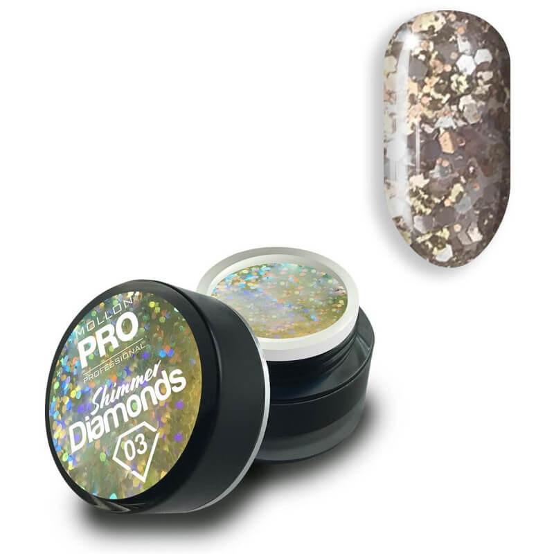 Gel holografisch Shimmer Diamonds nr. 3 Mollon Pro