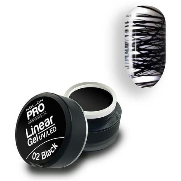 Gel decors Linear Gel nr. 2 zwart Mollon Pro Gel decors Linear Gel nr. 2 zwart Mollon Pro