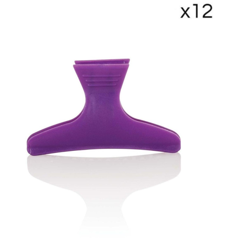Wide purple hair clips x2
