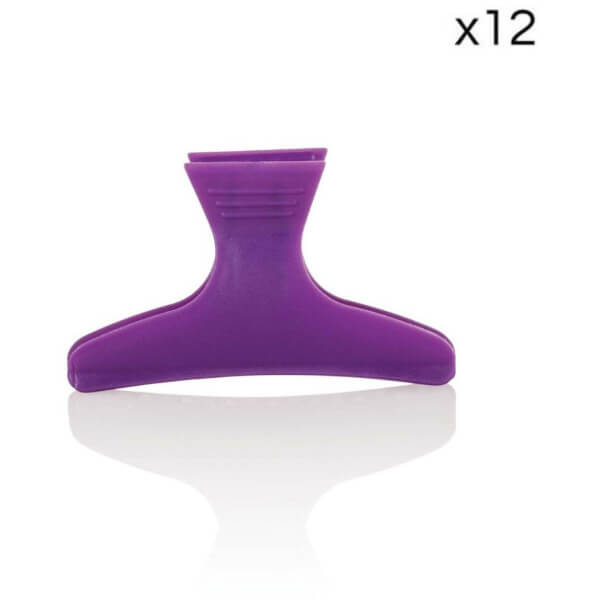 Pinze per capelli larghe viola x2