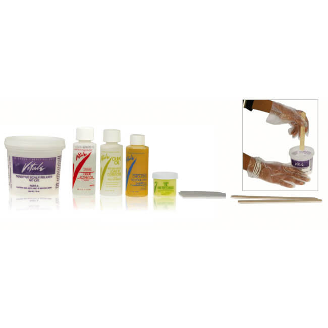 Kit per stirare i capelli Super Vitale all'olio d'oliva.