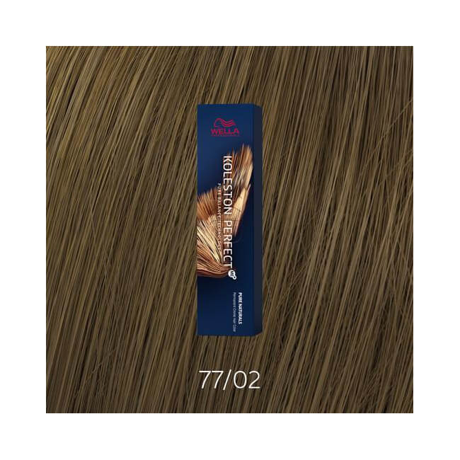 Coloração Koleston Perfect ME+ Pure Naturals n°77/02 louro intenso natural mate Wella 60ML