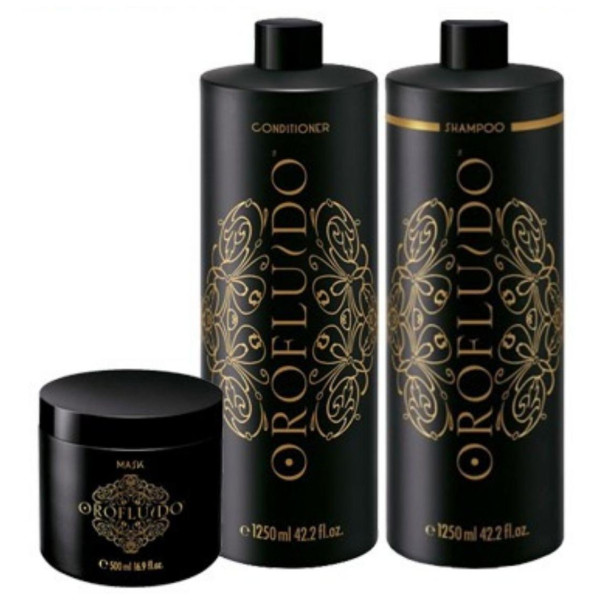 Pack shampooing 1L + masque 500ML + conditionneur 1L Orofluido Revlon Pack shampooing 1L + masque 500ML + conditionneur 1L Orofluido Revlon