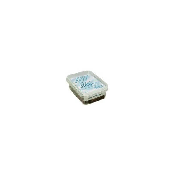 Doos van 500 gram zwarte paperclips, 70 mm lang Doos van 500 gram zwarte paperclips, 70 mm lang