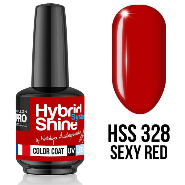 Mini vernis semi-permanent Hybrid Shine n°328 Sexy Red Mollon Pro 8ML