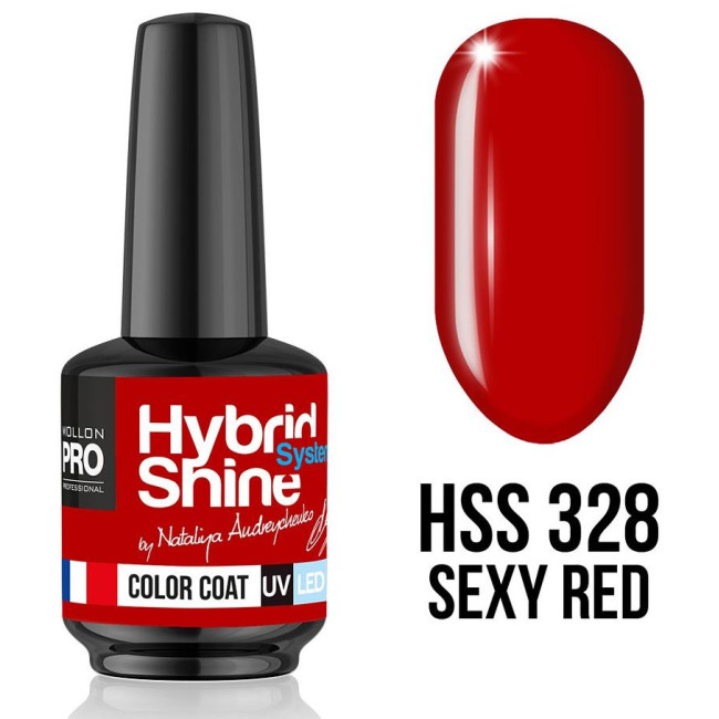 Mini smalto semipermanente Hybrid Shine n°328 Sexy Red Mollon Pro 8ML