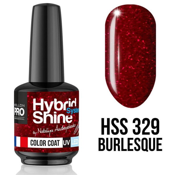 Mini semi-permanent nail polish Hybrid Shine n°329 Burlesque Mollon Pro 8ML