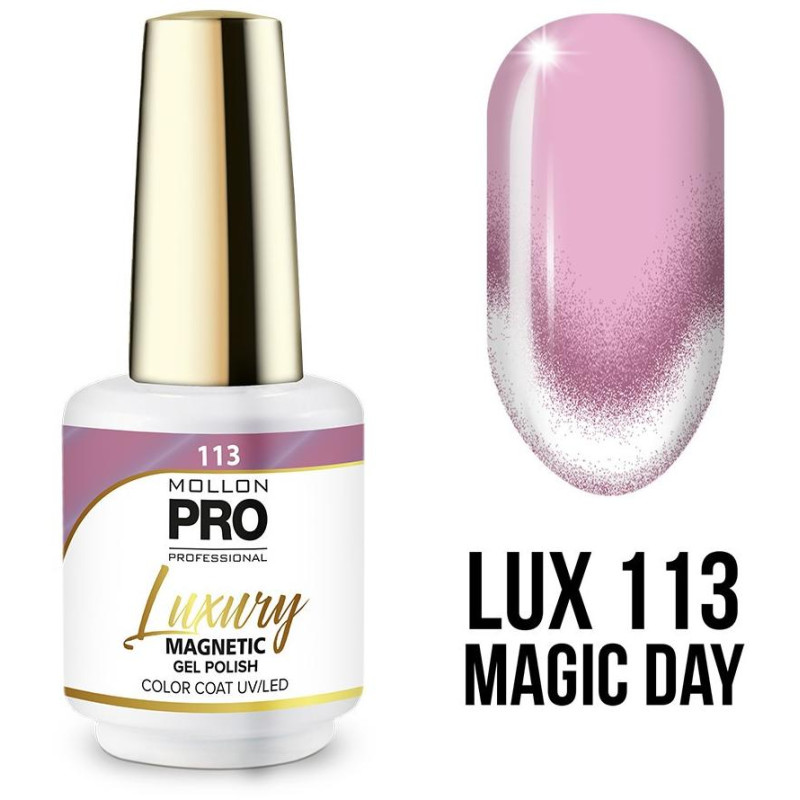 Luxury semi-permanent nail polish n°113 Magic Day Magnetic 9D Light Mollon Pro 8ML