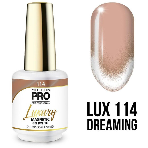 Luxury semi-permanent nail polish n°114 Dreaming Magnetic 9D Light Mollon Pro 8ML