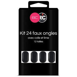 Caixa com 24 pontas de unhas falsas Moonless Night Beauty Coiffure