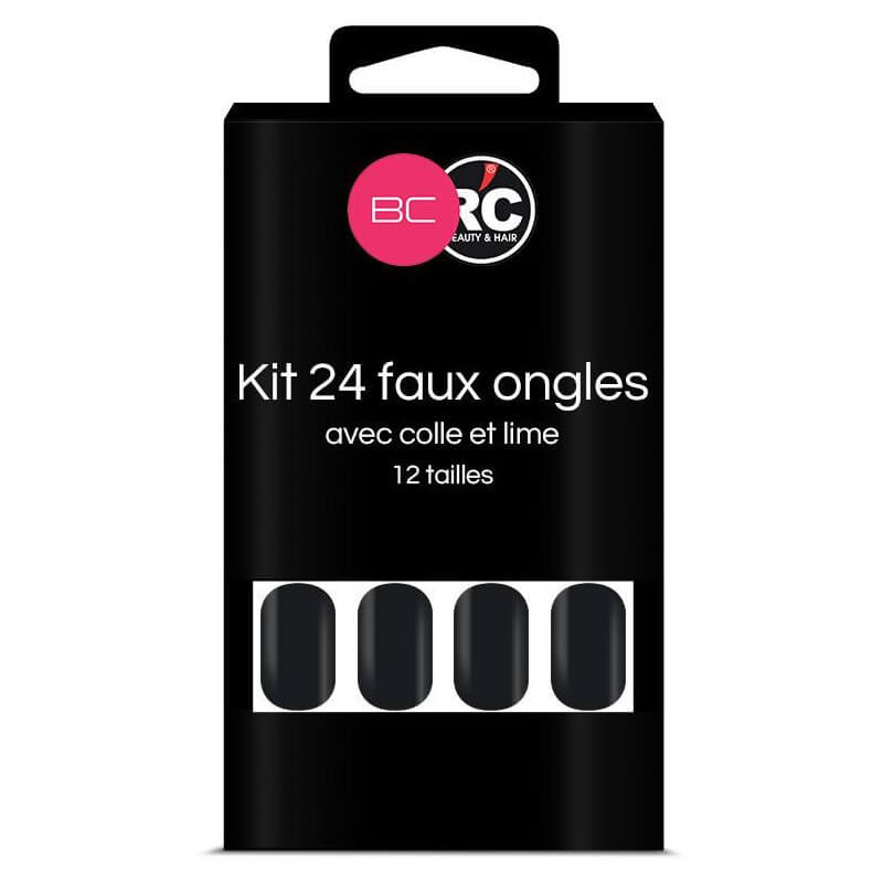 Caixa com 24 pontas de unhas falsas Moonless Night Beauty Coiffure