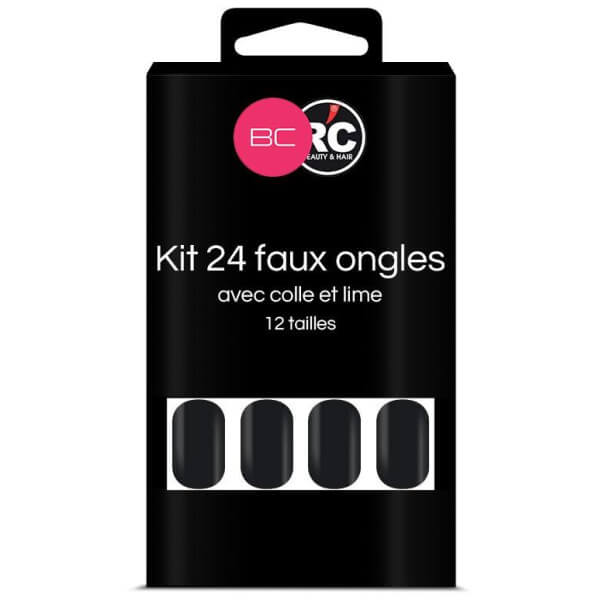 Caixa com 24 pontas de unhas falsas Moonless Night Beauty Coiffure Caixa com 24 pontas de unhas falsas Moonless Night Beauty Coiffure