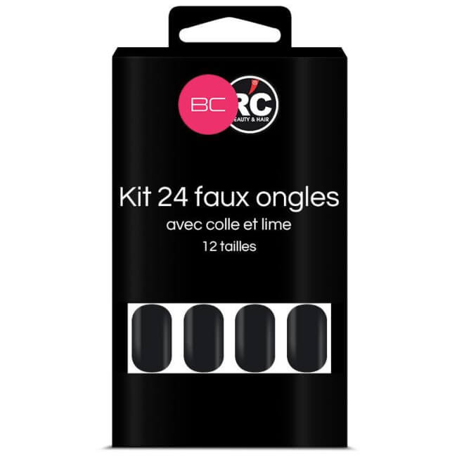 Caixa com 24 pontas de unhas falsas Moonless Night Beauty Coiffure