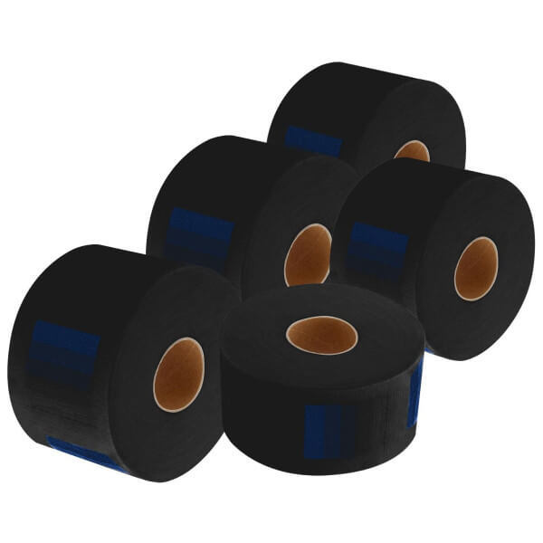 Set of 5 rolls of 100 sheets of black crepe paper