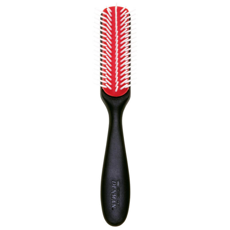 Escova D143 Classic Styling vermelha e branca 5 fileiras Denman