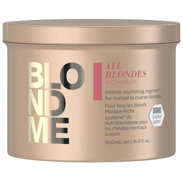 Reichhaltige BlondMe Schwarzkopf-Maske 500 ml.