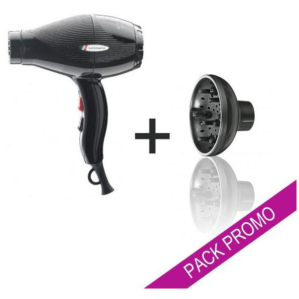 Pack Sèche cheveux Gammapiu ETC Noir + Diffuseur Pack Sèche cheveux Gammapiu ETC Noir + Diffuseur