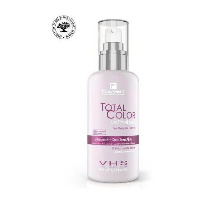 Pack cheveux colorés sensibilisés avec lait sans rinçage Eclat Total Color Fauvert Professionnel