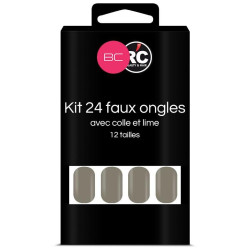 Doos met 24 nepnagel tips Zilver Beauty Coiffure