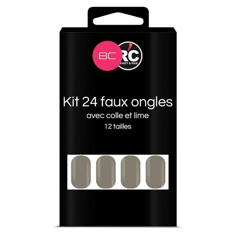 Boîte de 24 tips faux-ongles Silver Beauty Coiffure