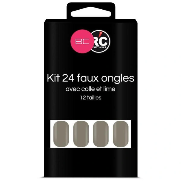 Boîte de 24 tips faux-ongles Silver Beauty Coiffure