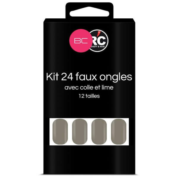 Caja de 24 puntas de uñas postizas Silver Beauty Coiffure