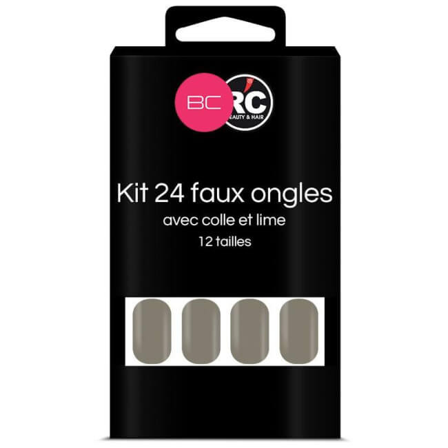 Boîte de 24 tips faux-ongles Silver Beauty Coiffure